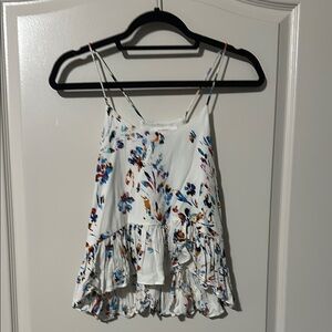 Floral White Spaghetti Strap Top